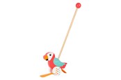 Babyleksaker - Small Foot - Wooden Push Figure Parrot Lori with Stick - 10475