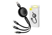 USB Hub - Baseus Bright Mirror 3 USB 3-in-1 cable for micro USB / USB-C / Lightning 66W / 2A 1.1m (Black) USB Hub - USB 2.0 - Svart - CAMJ010101