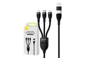 USB-kabel - Baseus 3in1 USB cable  Flash Series 2 USB-C + micro USB + Lightning 100W 1.2m (black) - CASS030101