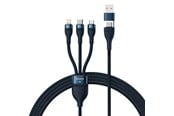USB-kabel - Baseus 3in1 USB cable  Flash Series 2 USB-C + micro USB + Lightning 100W 1.2m (blue) - CASS030103