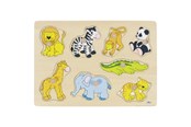 Pusselspel - Goki Wooden Stud Puzzle Wild Animals Trä - 57874