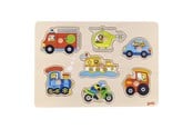Pusselspel - Goki Wooden Stud Puzzle Vehicles 7pcs. Trä - 57491