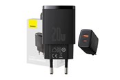 Mobile - Adapters & Chargers - Baseus Compact USB/USB Type C Fast Charger 20W 3A Power Delivery Quick Charge 3.0 Black (CCXJ-B01) - CCXJ-B01