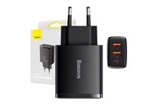 Mobile - Adapters & Chargers - Baseus Compact Quick Charger 2 × USB-A + USB-C PD 3 A 30 W - Black - CCXJ-E01