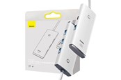 USB Hub - Baseus Hub 4in1 Lite Series USB-C to 4x USB 3.0 + USB-C 2m (White) USB Hub - USB 3.0 - 4 porte - Vit - WKQX030502