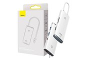 USB Hub - Baseus Lite Series Hub 6w1 USB-C to 2x USB 3.0 + USB-C PD + HDMI + SD/TF (white) USB Hub - USB 3.0 - 5 porte - Vit - WKQX050102