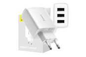 Mobile - Adapters & Chargers - Baseus Compact Quick Charger 3x USB 17W (White) - CCXJ020102