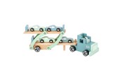 Leksaksbil - Small Foot - Wooden Truck Transporter Chicago with Cars 9dlg. - 11510