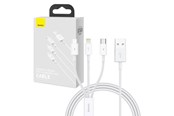 USB-kabel - Baseus Quick Charge USB to M+L+C Superior Data 3.5A 1m (White) - P10320105221-00
