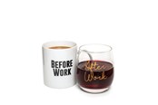 Kökstillbehör - Thumbs Up! Before Work After Work Mug & Wine Mug & Glass Set - BWAWMUGL