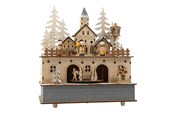 Träleksaker - Small Foot - Wooden Music Box Christmas Village with Light - 10543