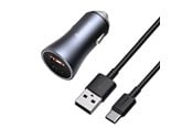 Mobile - Adapters & Chargers - Baseus  Golden Contactor Pro car charger USB + USB-C QC4.0+ PD SCP 40W (gray) - TZCCJD-0G
