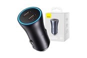 Mobile - Adapters & Chargers - Baseus Golden Contactor Pro car charger 2x USB-C 40W (Dark Gray) - CGJP000013