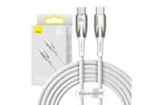 USB-kabel - Baseus USB-C cable for USB-C  Glimmer Series 100W 2m (White) - CADH000802
