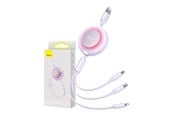 USB-kabel - Baseus Bright Mirror 2 3-in-1 USB 3-in-1 cable for micro USB / USB-C / Lightning 3.5A 1.1m (Purple) - CAMJ010005