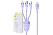 USB-kabel - Baseus 3in1 USB-C cable  Flash Series 2 USB-C + micro USB + Lightning 100W 1.5m (purple) - CASS030205