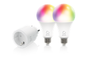Smarta Hem - Deltaco SMART HOME Starter kit, smart-plug och 2x RGB LED-lampor - SH-KIT01
