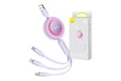 USB-kabel - Baseus Bright Mirror 3 USB 3-in-1 cable for micro USB / USB-C / Lightning 66W / 2A 1.1m (Purple) - CAMJ010105
