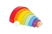 Babyleksaker - Small Foot - Wooden Building Blocks Rainbow 9dlg. - 6969