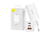 Mobile - Adapters & Chargers - Baseus Wall charger  GaN5 Pro 2xUSB-C + USB 65W (white) - CCGP120202