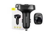 Mobile - Adapters & Chargers - Baseus FM Transmitter T typed Bluetooth 2xUSB microSD (Black) - CCMT000001