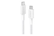 USB-kabel - Anker 322 USB-C to USB-C Braided cable - 0.9m - White - A81F5H21