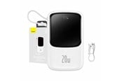 PowerBank - Baseus Powerbank Qpow PRO with cable USB-C 2xUSB 10000mAh 20W (White) PowerBank - Vit - 10000 mAh - PPQD060002