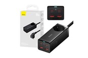 USB Hub - Baseus GaN3 Pro wall charger / powerstrip 2xUSB + 2xUSB-C + AC 100W (black) USB Hub - 5 porte - Svart - PSZM000401