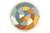 Babyleksaker - Small Foot - Wooden Shape Puzzle Safari Round 24pcs. - 12457