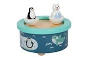 musikinstrument - Small Foot - Wooden Music Box North Pole Wind Up - 11961