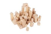 Träleksaker - Small Foot - Wooden Building Blocks in Bag 100dlg. - 7073