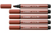 Skriv- och ritverktyg - STABILO Pen 68 MAX - Fibre-tip Pen with Thick Chisel Tip - Sienna - 768/75