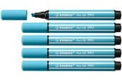 Skola - STABILO Pen 68 MAX - Felt-tip pen with thick chisel tip - azure blue - 768/57