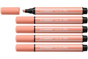 Skriv- och ritverktyg - STABILO Pen 68 MAX - Fibre-tip Pen with Thick Chisel Tip - Apricot - 768/26