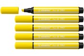 Skola - STABILO Pen 68 MAX - Felt-tip pen with thick chisel tip - lemon yellow - 768/24