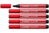 Skriv- och ritverktyg - STABILO Pen 68 MAX - Fibre-tip Pen with Thick Chisel Tip - Carmine Red - 768/48