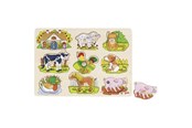Pusselspel - Goki Stud Puzzle Farm Animals with Sound Trä - 57895