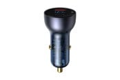 Mobile - Adapters & Chargers - Baseus Dual Quick Charger Car Charger Particular Digital Display QC+PPS 65W (grey) - CCKX-C0G