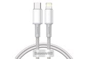 USB-kabel - Baseus High Density Braided Cable Type-C to Lightning PD 20W 1m (white) - CATLGD-02