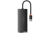USB Hub - Baseus Lite Series Hub 4in1 USB to 4x USB 3.0 25cm (Black) USB Hub - USB 3.0 - 4 porte - Svart - WKQX030001
