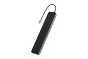 USB Hub - Baseus Hub 12in1 EliteJoy Gen2 series USB-C to 2xHDMI+ 3xUSB 3.0+ PD+ DP+ SD/TF+ RJ45+Type-C+ 3.5mm (dark gray) USB Hub - USB 3.0 - 12 porte - Grey - WKSX030213