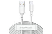 USB-kabel - Baseus Simple Wisdom Data Cable Kit USB to Type-C 5A (2PCS/Set）1.5m White - TZCATZJ-02