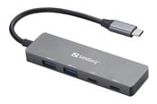USB Hub - Sandberg 4-port USB Hub USB Hub - USB 3.0 - 4 porte - Grey - 136-50
