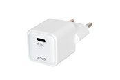 Mobile - Adapters & Chargers - Deltaco USB-C mini wall charger 1x USB-C PD 20 W white - USBC-AC150