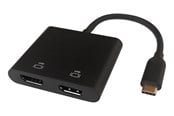 USB Hub - Deltaco USB-C MST HUB 2x 4K/60Hz HDMI x 2 black 0.1m USB Hub - 4 porte - Svart - USBC-2HDMI
