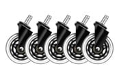 Gamingstol - Deltaco 3" Universal Rubber Caster - Svart - GAM-157