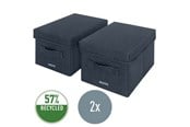 Arkivering & Förvaring - Leitz Förvaringslåda i Tyg med lock, Small, Grå, 2-pack - 61460089