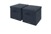 Arkivering & Förvaring - Leitz Förvaringslåda i Tyg med Lock, Large, Grå, 2-pack - 61450089