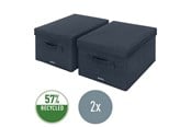 Arkivering & Förvaring - Leitz Förvaringslåda i Tyg med Lock, Grå, Medium, 2-pack - 61440089
