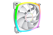 Chassi fläkt - Montech AX140 PWM WH - Chassi fläkt - 140mm - Vit med RGB-ljus - 28 dBA - AX140 PWM WH